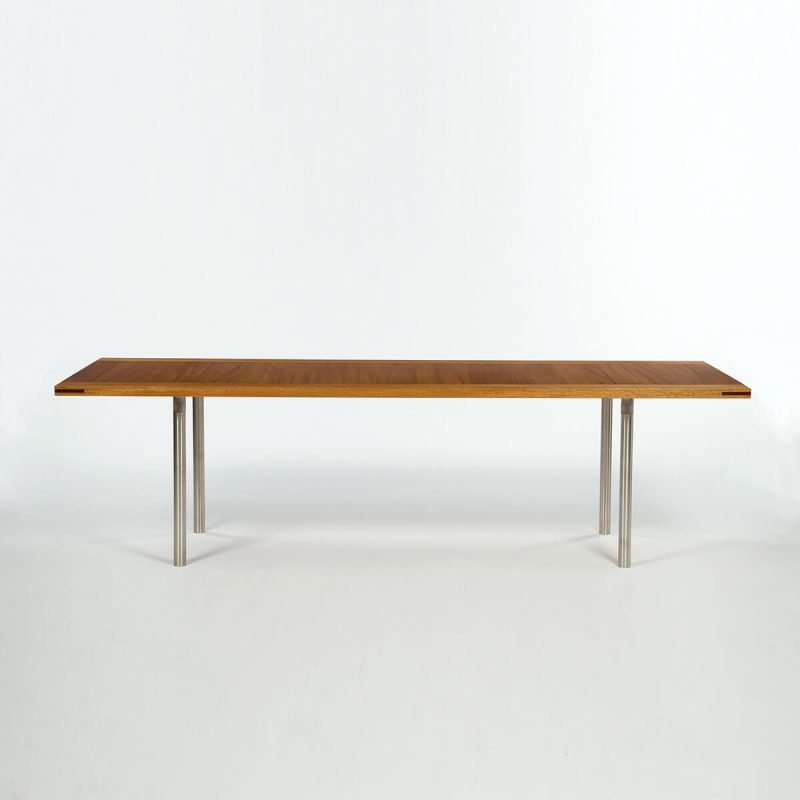 PK 50 Conference Table with mahogany top and steel legs