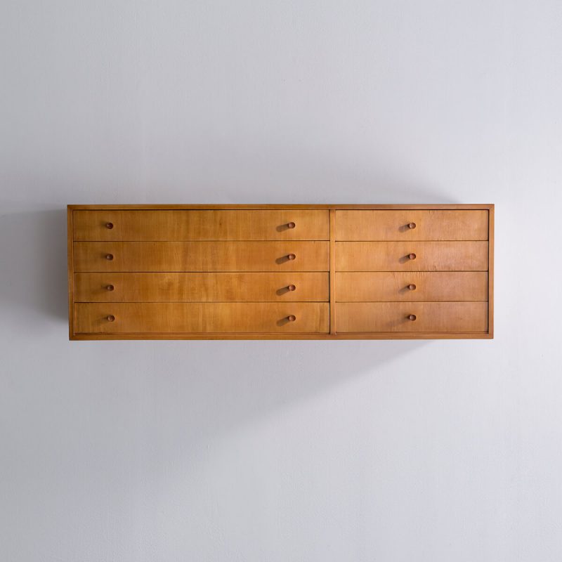 Wall-mounted cabinet in pau amarello wood